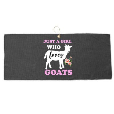 Just A Girl Who Loves Goats Gift Funny Goat Lover And Farming Gift Large Microfiber Waffle Golf Towel