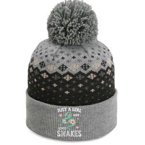 Just A Girl Who Loves Snakes Women Snake Lover The Baniff Cuffed Pom Beanie