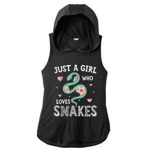 Just A Girl Who Loves Snakes Women Snake Lover Ladies PosiCharge Tri-Blend Wicking Draft Hoodie Tank