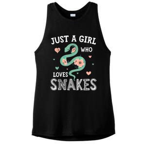 Just A Girl Who Loves Snakes Women Snake Lover Ladies PosiCharge Tri-Blend Wicking Tank