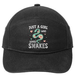 Just A Girl Who Loves Snakes Women Snake Lover 7-Panel Snapback Hat