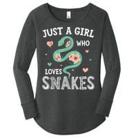 Just A Girl Who Loves Snakes Women Snake Lover Women's Perfect Tri Tunic Long Sleeve Shirt