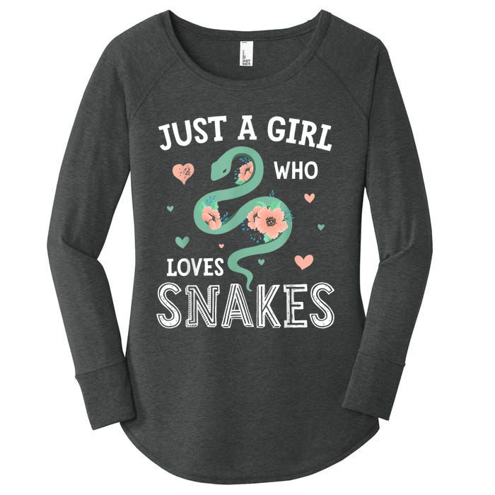 Just A Girl Who Loves Snakes Women Snake Lover Women's Perfect Tri Tunic Long Sleeve Shirt