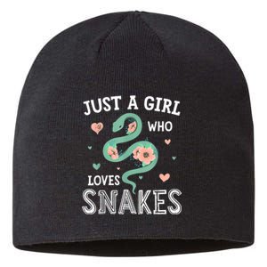 Just A Girl Who Loves Snakes Women Snake Lover Sustainable Beanie