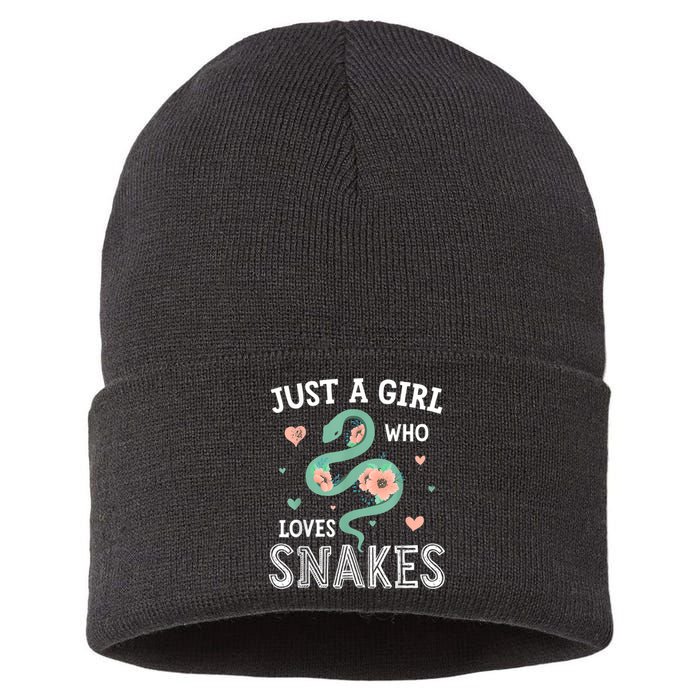 Just A Girl Who Loves Snakes Women Snake Lover Sustainable Knit Beanie