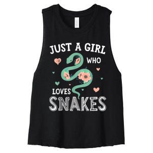 Just A Girl Who Loves Snakes Women Snake Lover Women's Racerback Cropped Tank