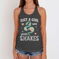 Just A Girl Who Loves Snakes Women Snake Lover Women's Knotted Racerback Tank