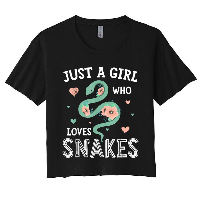 Just A Girl Who Loves Snakes Women Snake Lover Women's Crop Top Tee