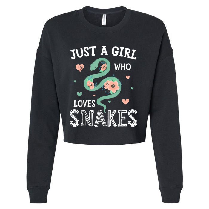 Just A Girl Who Loves Snakes Women Snake Lover Cropped Pullover Crew