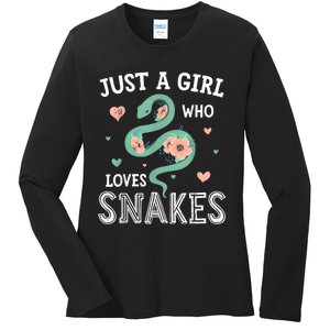 Just A Girl Who Loves Snakes Women Snake Lover Ladies Long Sleeve Shirt