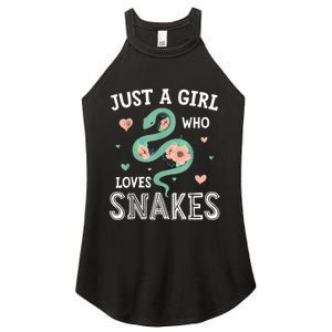 Just A Girl Who Loves Snakes Women Snake Lover Women's Perfect Tri Rocker Tank