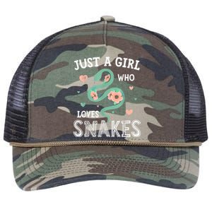 Just A Girl Who Loves Snakes Women Snake Lover Retro Rope Trucker Hat Cap