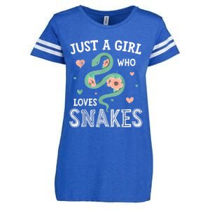 Just A Girl Who Loves Snakes Women Snake Lover Enza Ladies Jersey Football T-Shirt