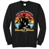 Just A Girl Who Loves Haunted Houses Funny Halloween Addict Sweatshirt