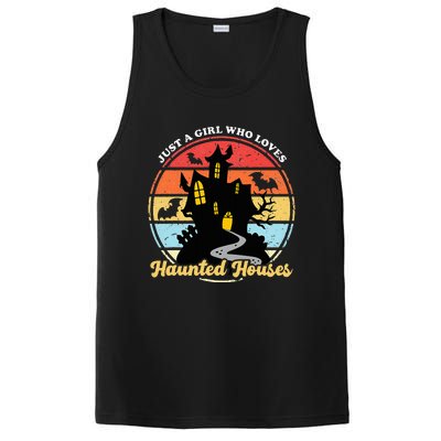 Just A Girl Who Loves Haunted Houses Funny Halloween Addict PosiCharge Competitor Tank