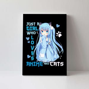 Just A Girl Who Loves Anime And Cats Canvas