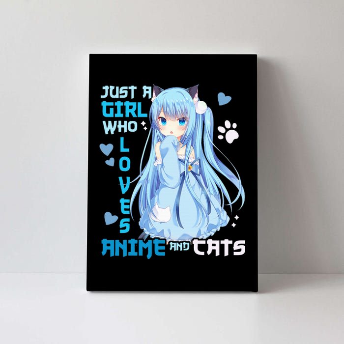 Just A Girl Who Loves Anime And Cats Canvas