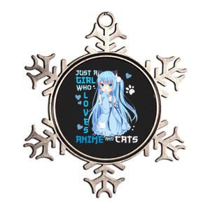 Just A Girl Who Loves Anime And Cats Metallic Star Ornament