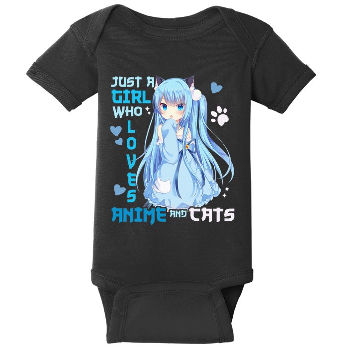 Just A Girl Who Loves Anime And Cats Baby Bodysuit