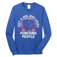 Just A Girl Who Loves Punching People Funny Boxing Long Sleeve Shirt