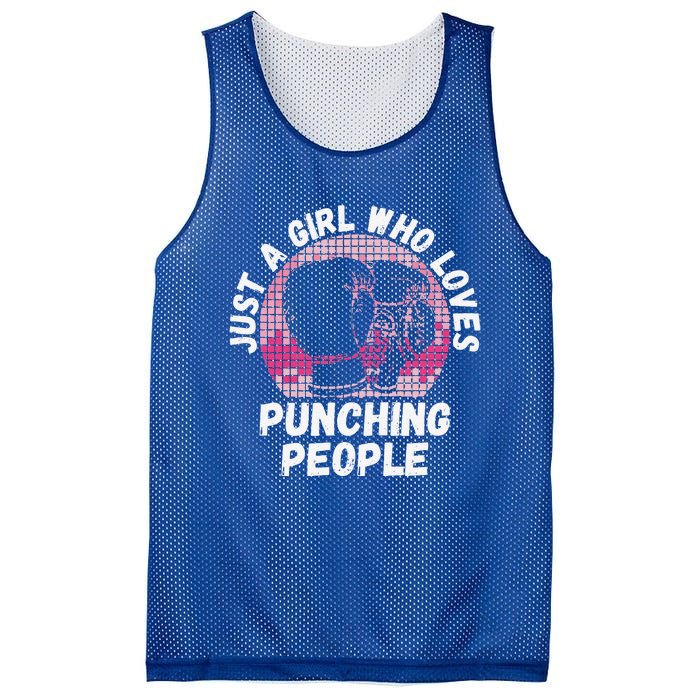 Just A Girl Who Loves Punching People Funny Boxing Mesh Reversible Basketball Jersey Tank