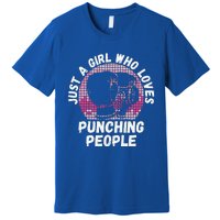 Just A Girl Who Loves Punching People Funny Boxing Premium T-Shirt