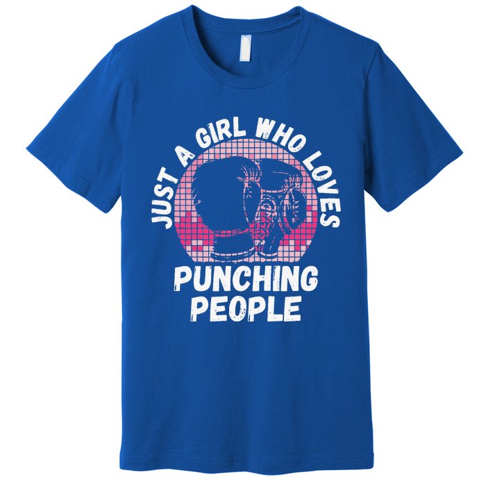 Just A Girl Who Loves Punching People Funny Boxing Premium T-Shirt