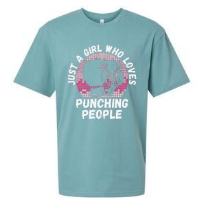 Just A Girl Who Loves Punching People Funny Boxing Sueded Cloud Jersey T-Shirt