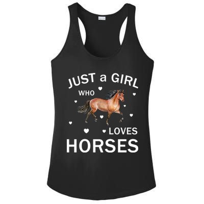 JUST A GIRL WHO LOVEs Horses Ladies PosiCharge Competitor Racerback Tank