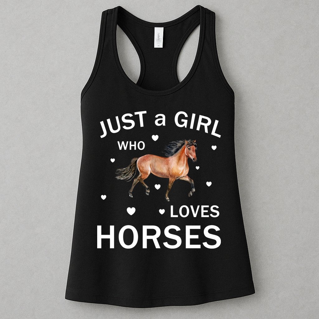 JUST A GIRL WHO LOVEs Horses Womens Tank Top