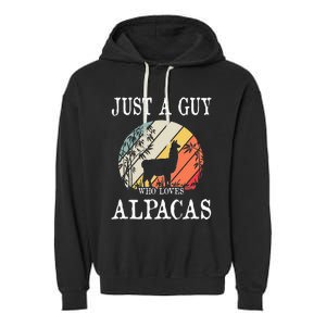 Just A Guy Who Loves Alpacas Garment-Dyed Fleece Hoodie