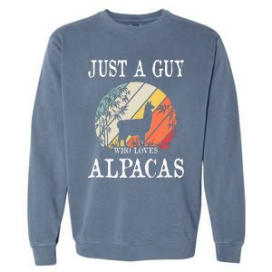 Just A Guy Who Loves Alpacas Garment-Dyed Sweatshirt