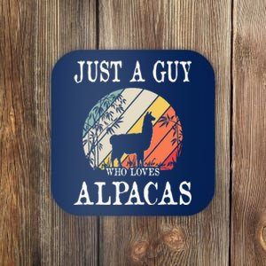 Just A Guy Who Loves Alpacas Coaster