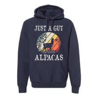 Just A Guy Who Loves Alpacas Premium Hoodie