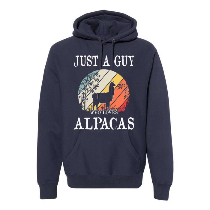 Just A Guy Who Loves Alpacas Premium Hoodie