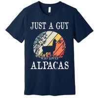 Just A Guy Who Loves Alpacas Premium T-Shirt