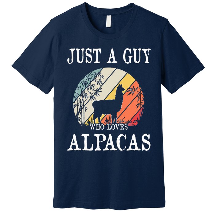 Just A Guy Who Loves Alpacas Premium T-Shirt