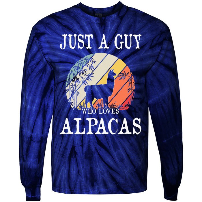 Just A Guy Who Loves Alpacas Tie-Dye Long Sleeve Shirt