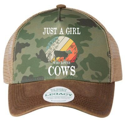 Just A Girl Who Loves Cows Cute Gift Legacy Tie Dye Trucker Hat