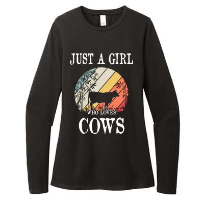 Just A Girl Who Loves Cows Cute Gift Womens CVC Long Sleeve Shirt