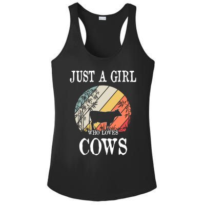 Just A Girl Who Loves Cows Cute Gift Ladies PosiCharge Competitor Racerback Tank