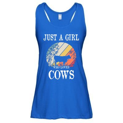 Just A Girl Who Loves Cows Cute Gift Ladies Essential Flowy Tank