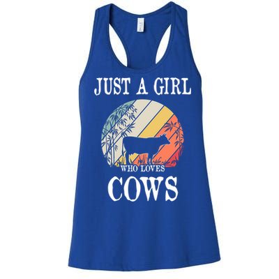 Just A Girl Who Loves Cows Cute Gift Women's Racerback Tank