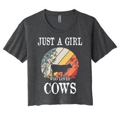 Just A Girl Who Loves Cows Cute Gift Women's Crop Top Tee