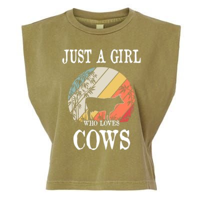 Just A Girl Who Loves Cows Cute Gift Garment-Dyed Women's Muscle Tee