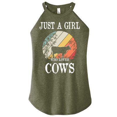 Just A Girl Who Loves Cows Cute Gift Women's Perfect Tri Rocker Tank