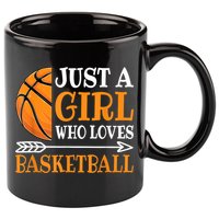 Just A Girl Who Loves Basketball Funny Basketball Player 11oz C Handle Ceramic Mug