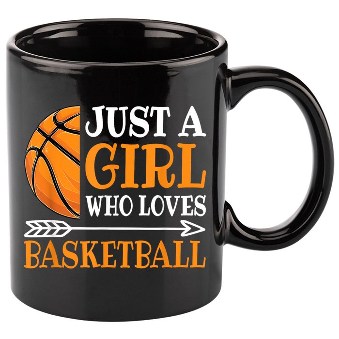 Just A Girl Who Loves Basketball Funny Basketball Player 11oz C Handle Ceramic Mug