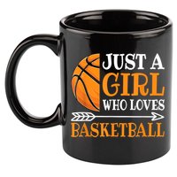 Just A Girl Who Loves Basketball Funny Basketball Player 11oz C Handle Ceramic Mug