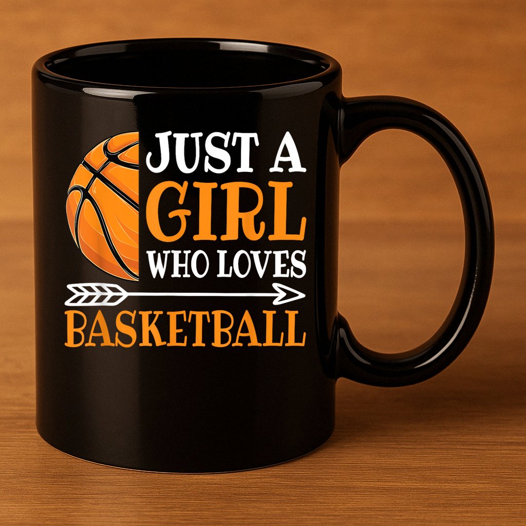 Just A Girl Who Loves Basketball Funny Basketball Player 11oz C Handle Ceramic Mug